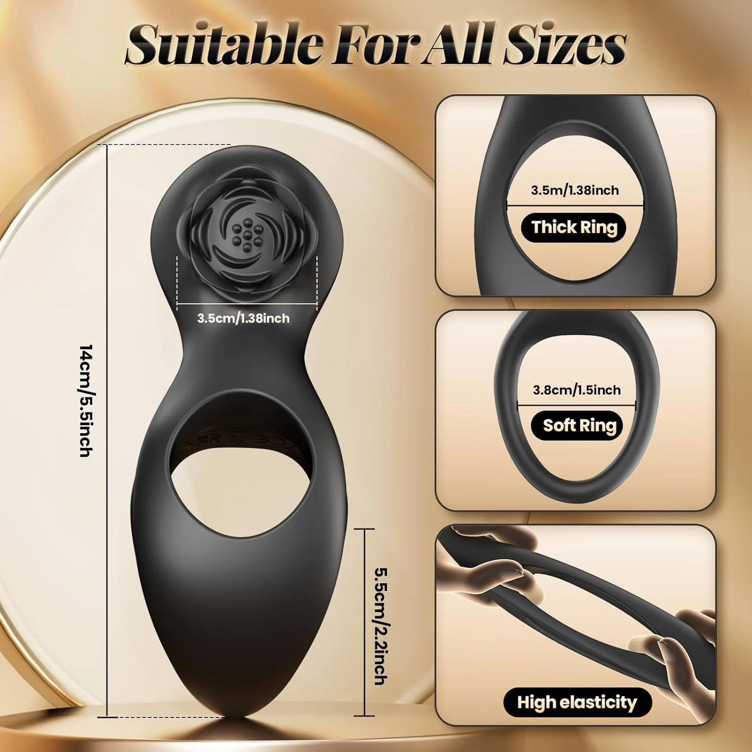 RoseRing Cock & Testicle Ring with Clit Stimulator - Image 4
