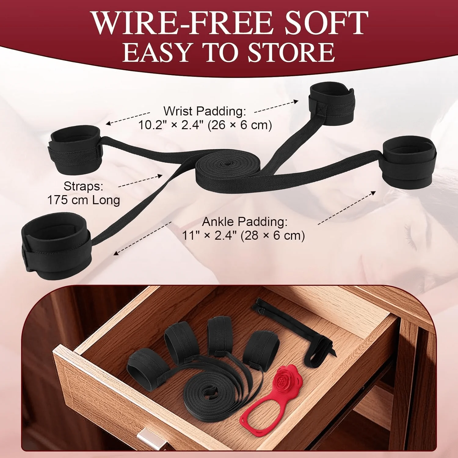 RoseSurrender App-Controlled Couples Vibrator & Bondage Restraint Set - Image 5