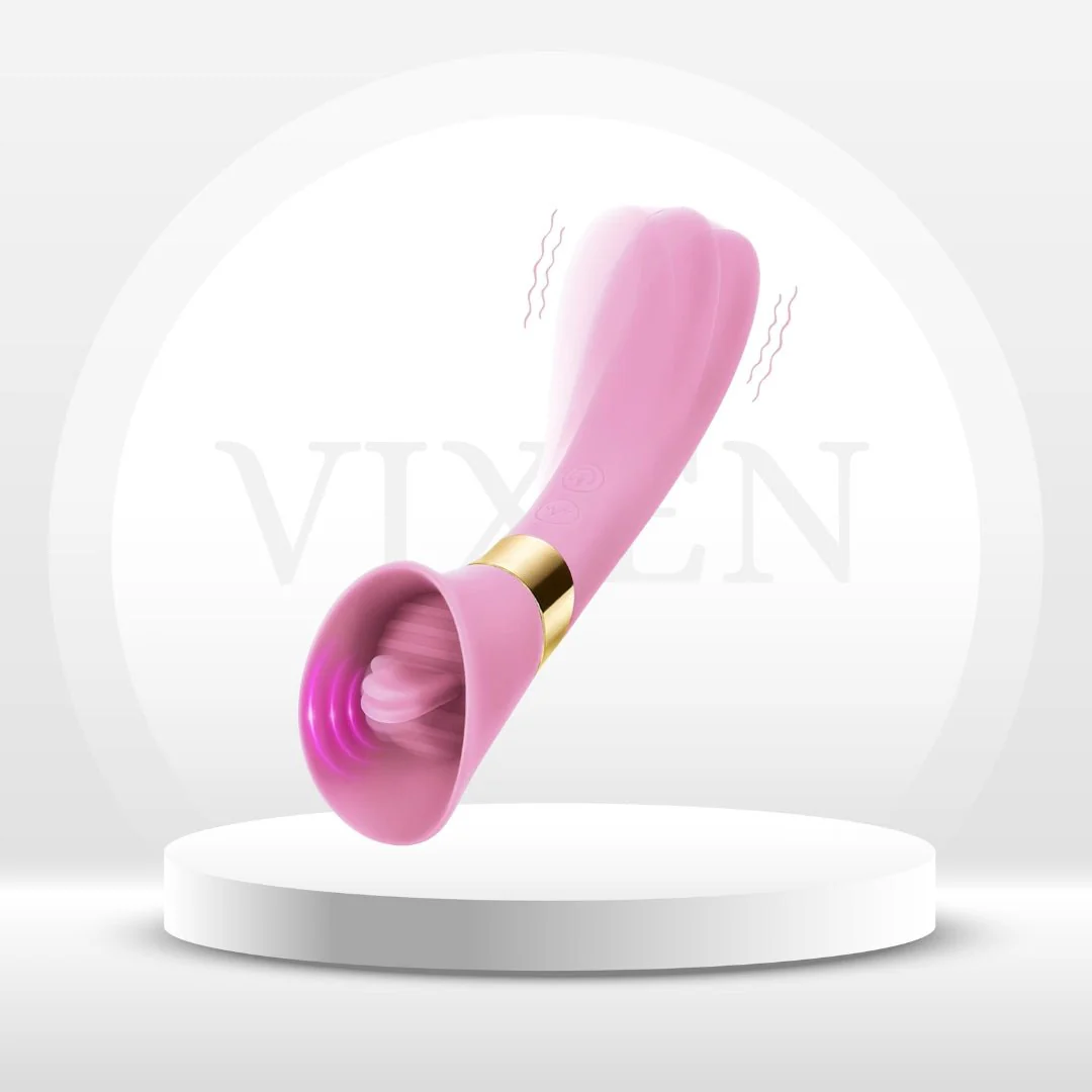 RoseTease Clit Licking Vibrator Dual Motor Tongue Wand