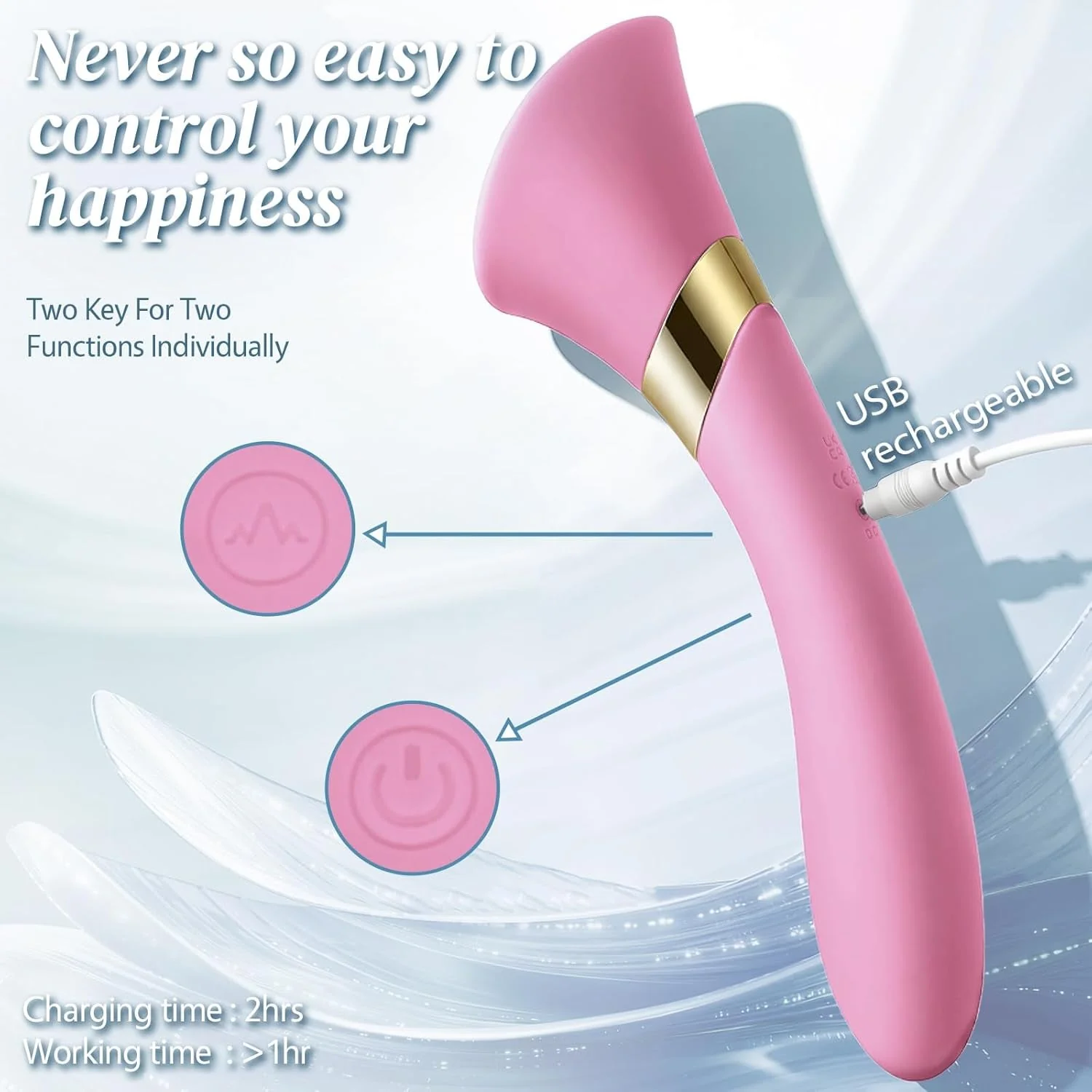 RoseTease Clit Licking Vibrator Dual Motor Tongue Wand - Image 4