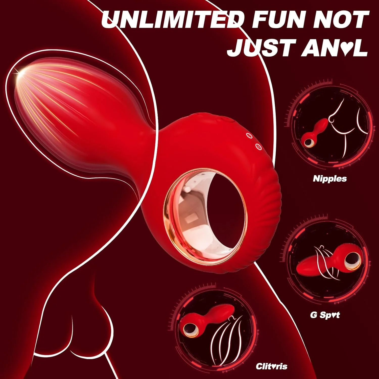 RougePulse Remote Vibrating Butt Plug & Prostate Massager - Image 3