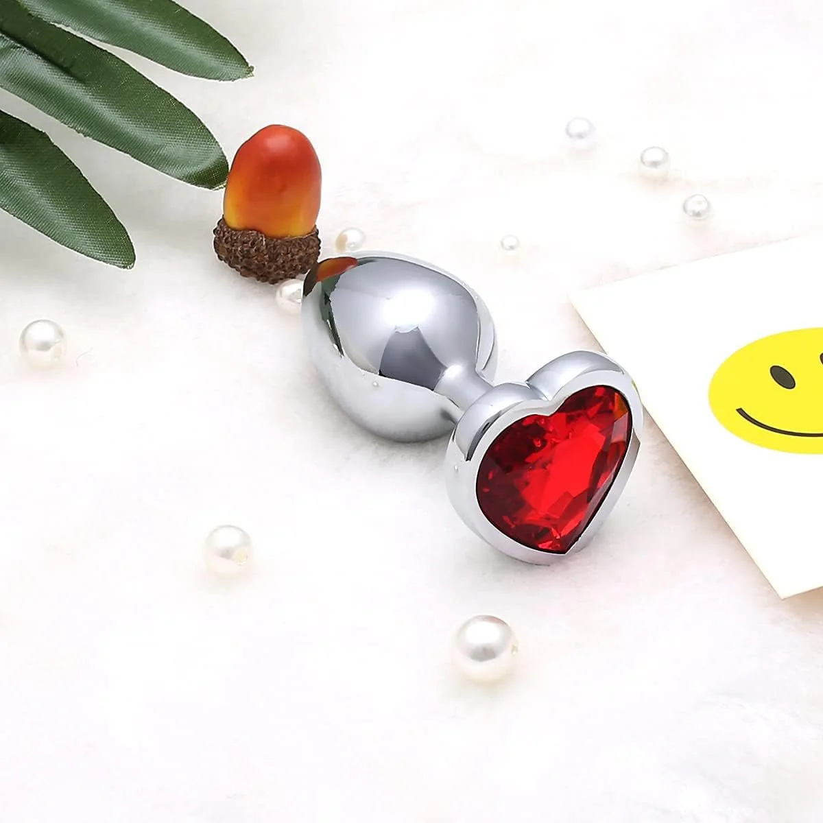 RubyHeart Small Metal Heart Jewel Butt Plug - Image 2