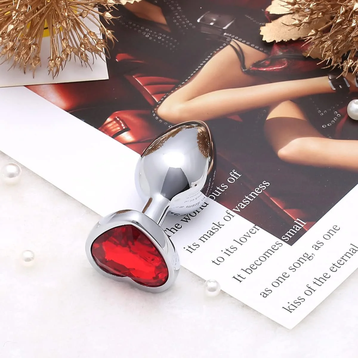 RubyHeart Small Metal Heart Jewel Butt Plug - Image 4