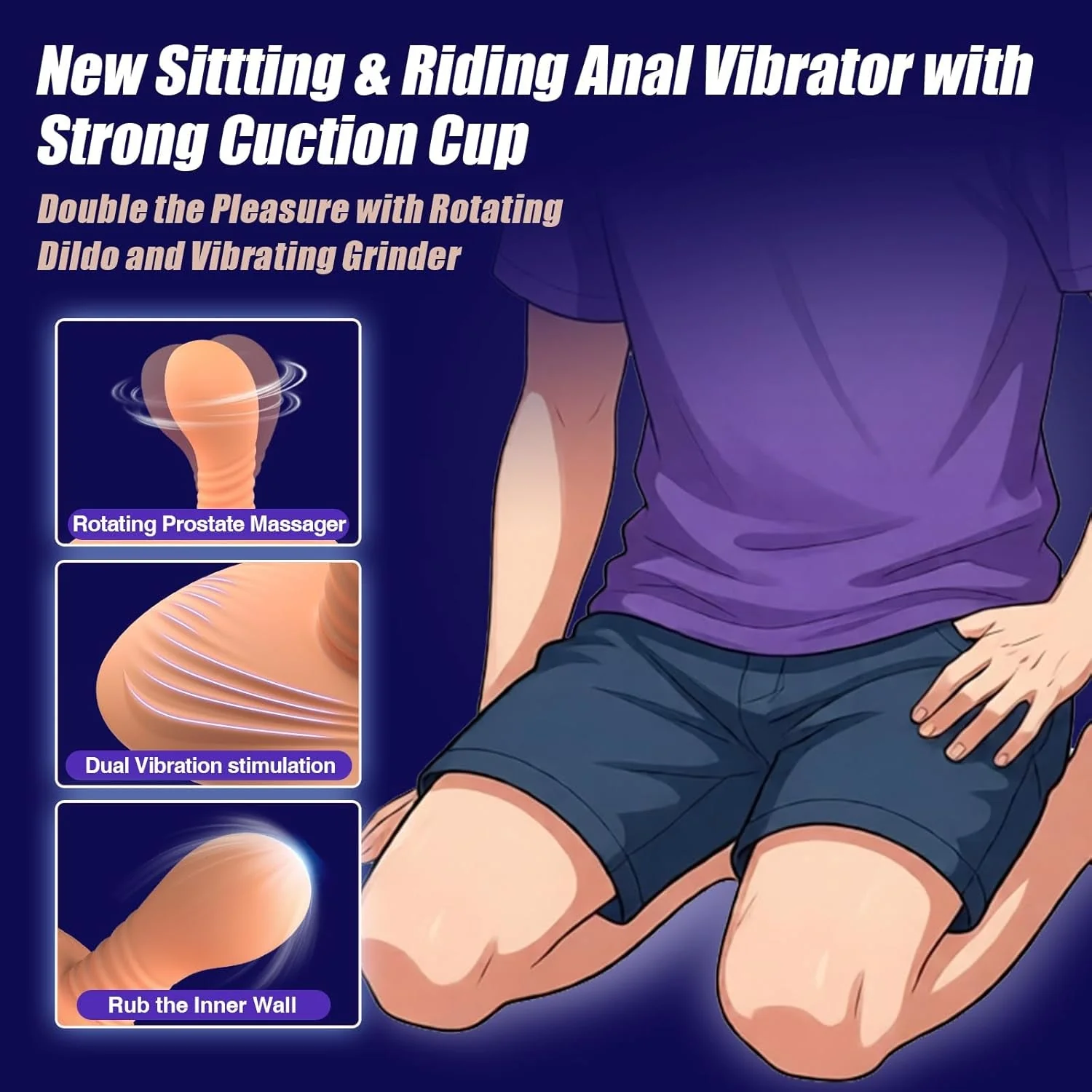 SaddleSpin Rotating Riding Prostate Massager 9 Spin + 9 Vibe - Image 2