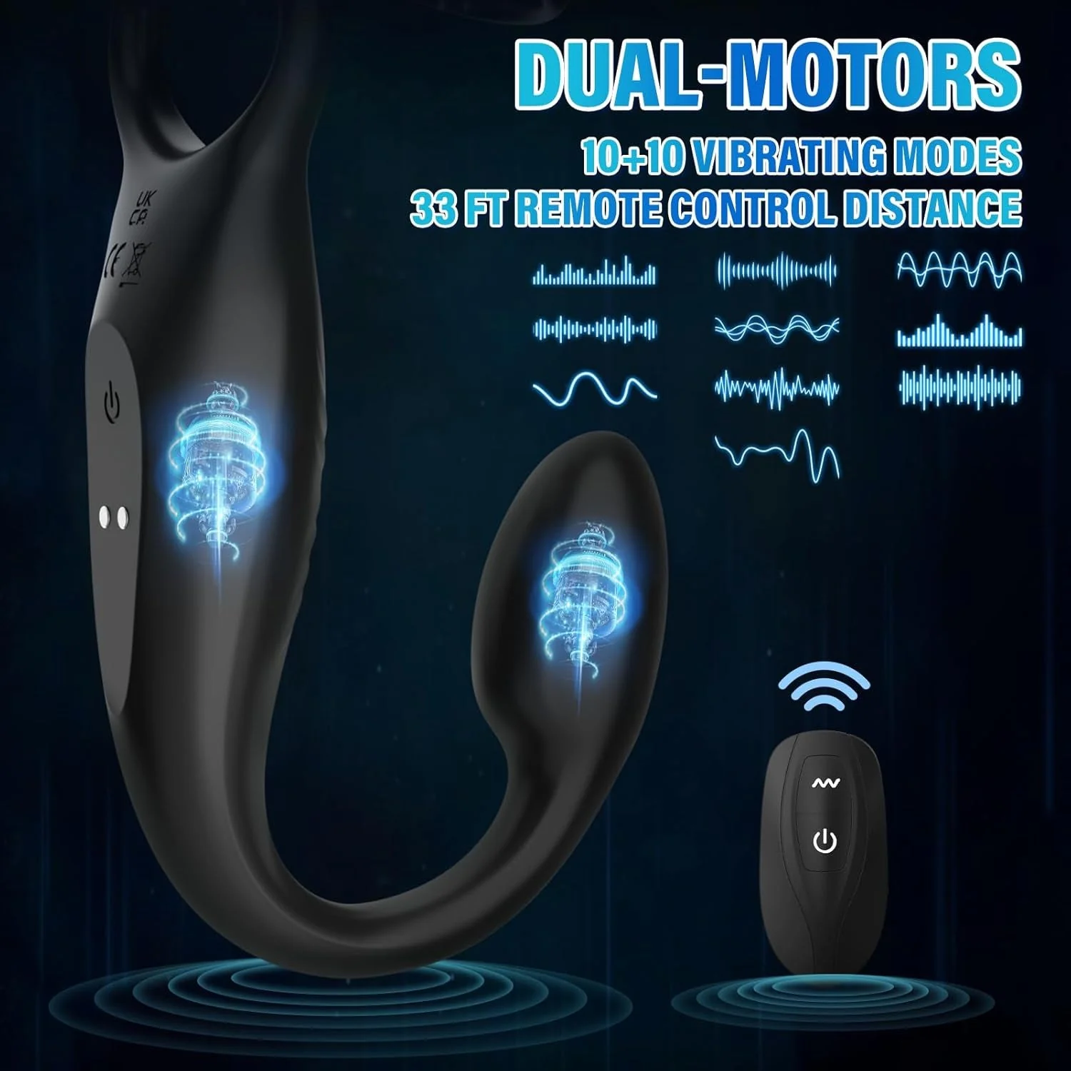 ScorpioApex Vibrating Cock Ring Prostate Plug 10 Modes - Image 4