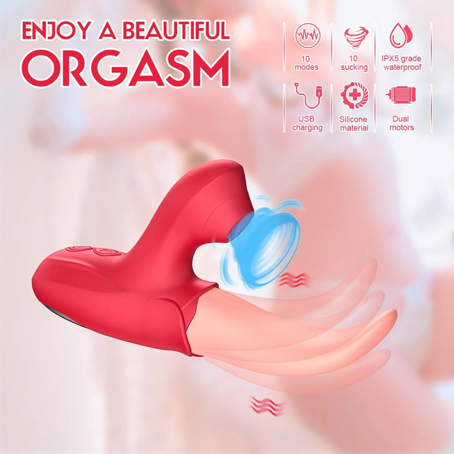 SensaTongue 10-Mode Licking & Suction Vibrator - Image 3