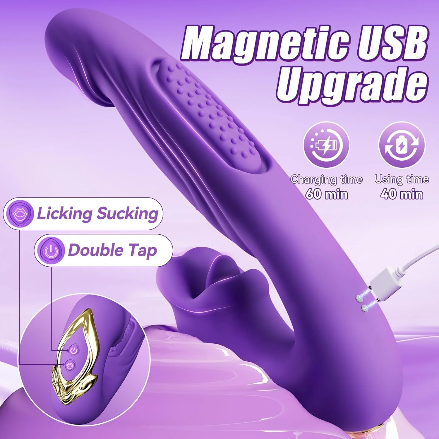 SensuBloom 4-in-1 Vibe – Taps, Sucks, Licks, Vibes - Image 6