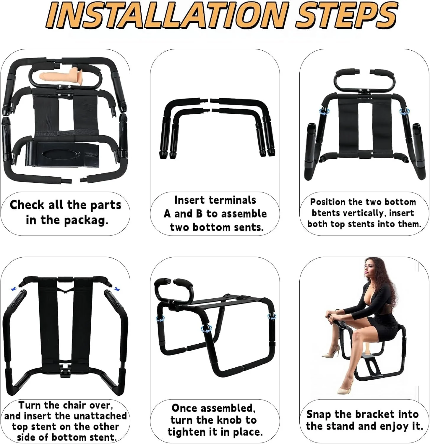 TitanFlex Adjustable Intimacy Chair with Support Straps - Image 7
