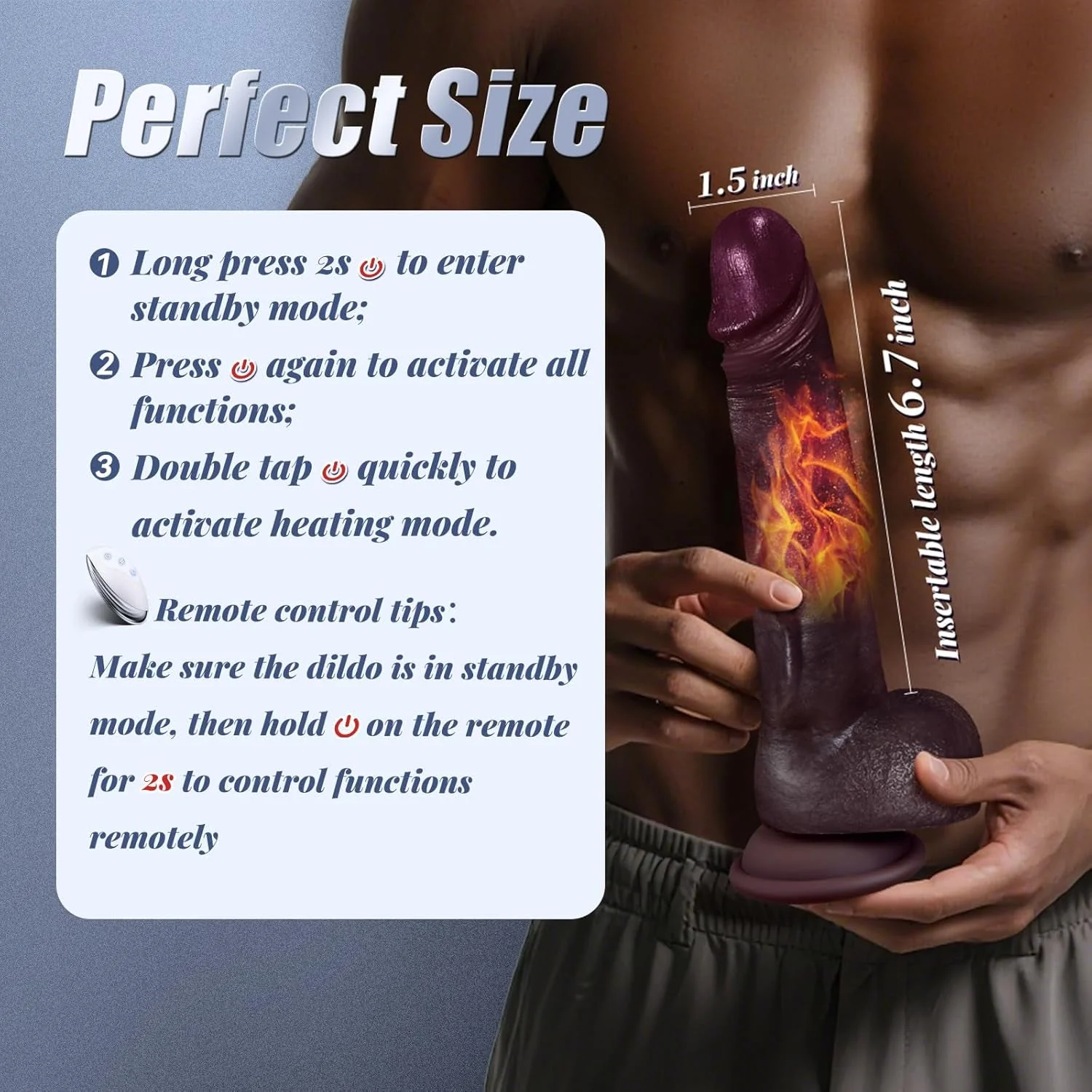 HeatStrokeV Heated Thrusting Dildo Vibrator - Image 5