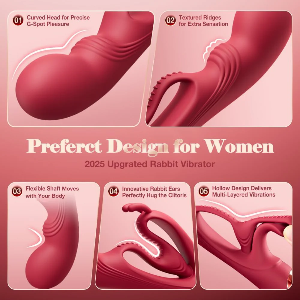 SilkenVice 4-in-1 Rabbit Vibrator | G-Spot & Clit Stimulation - Image 5