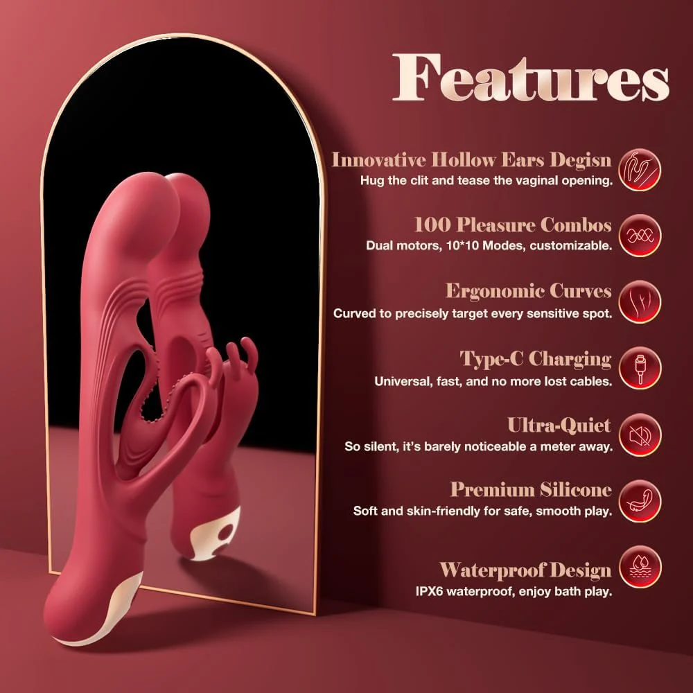 SilkenVice 4-in-1 Rabbit Vibrator | G-Spot & Clit Stimulation - Image 8