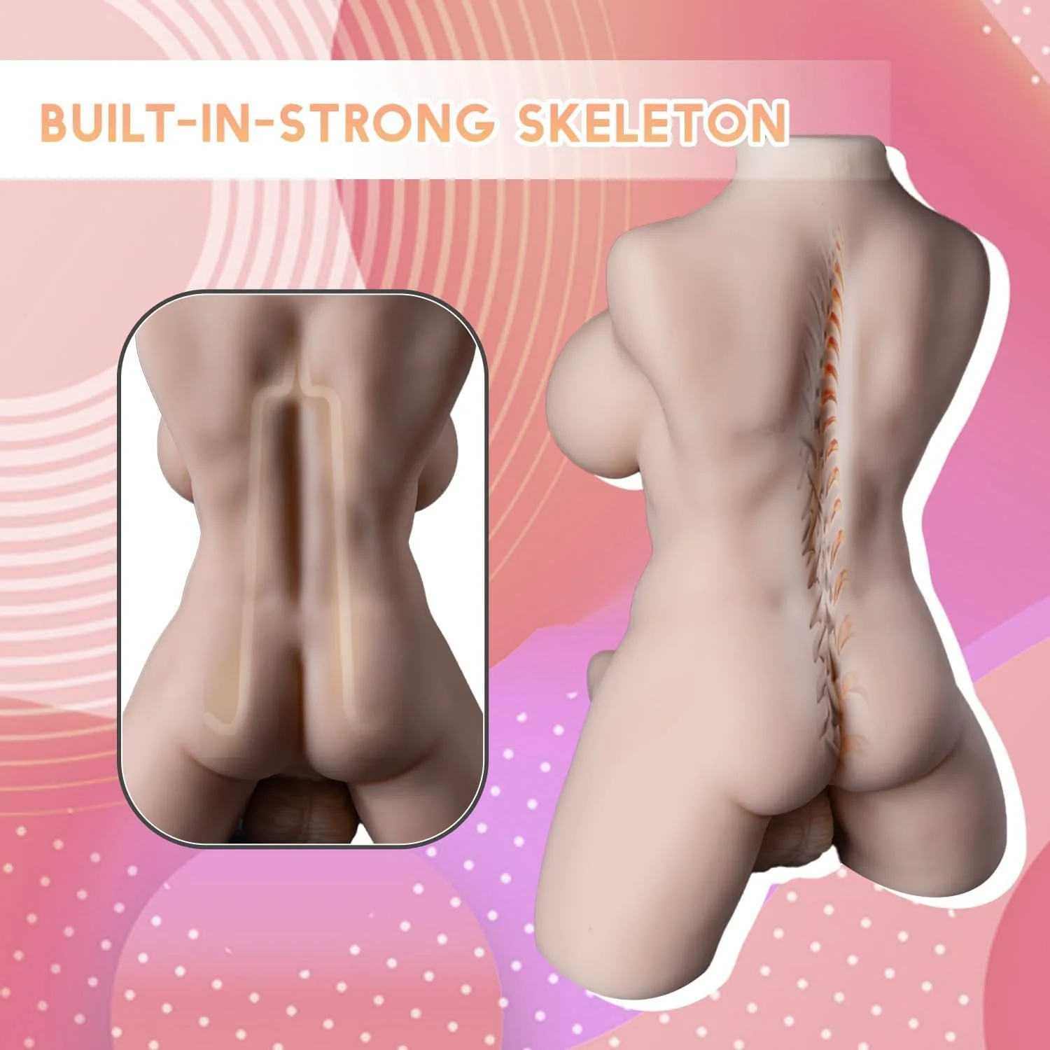 SirenRow Trans Torso Sex Doll | 7" 360° Rotating Dildo - Image 4