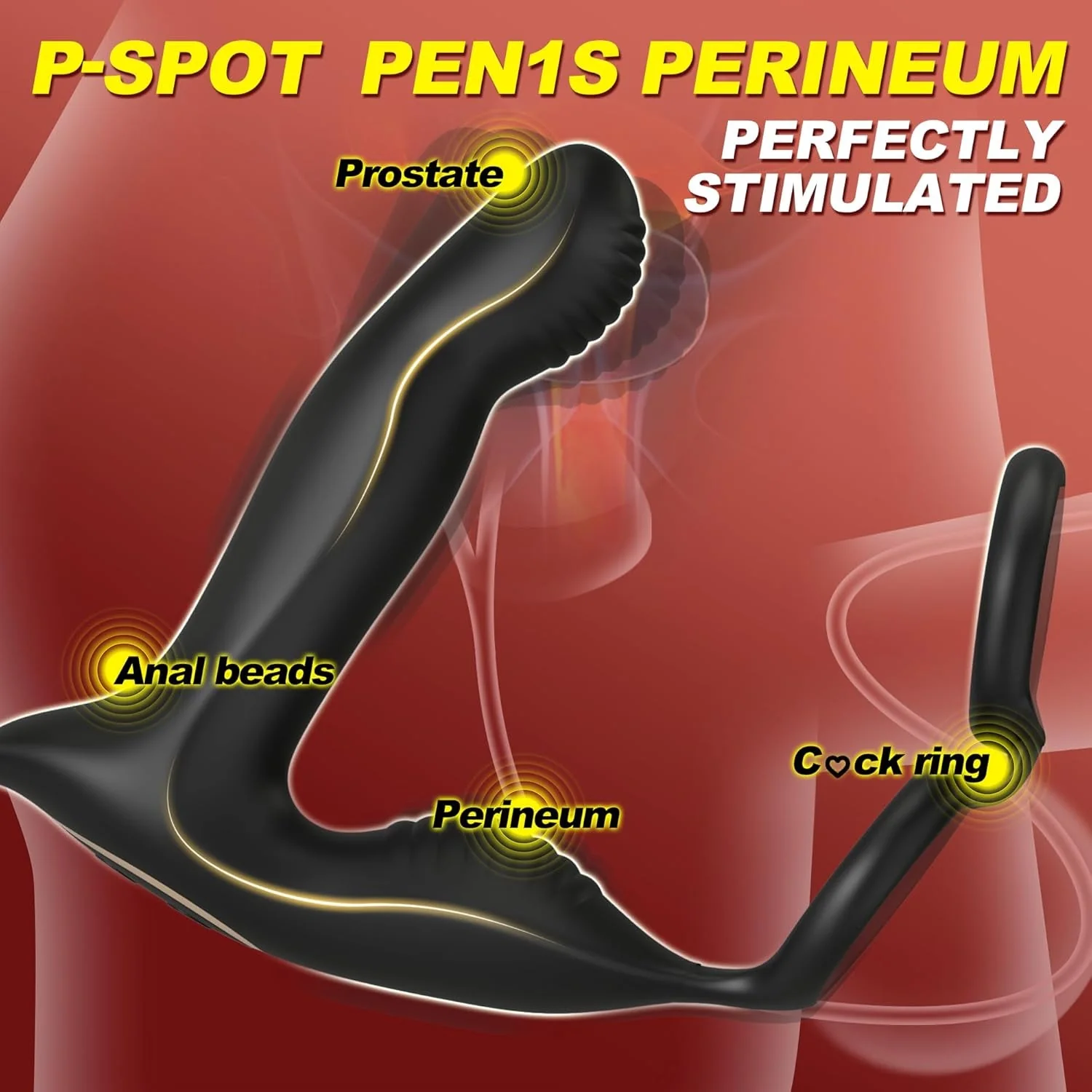 SixthSense Thrusting Prostate Massager Cock Ring 10 Modes - Image 3