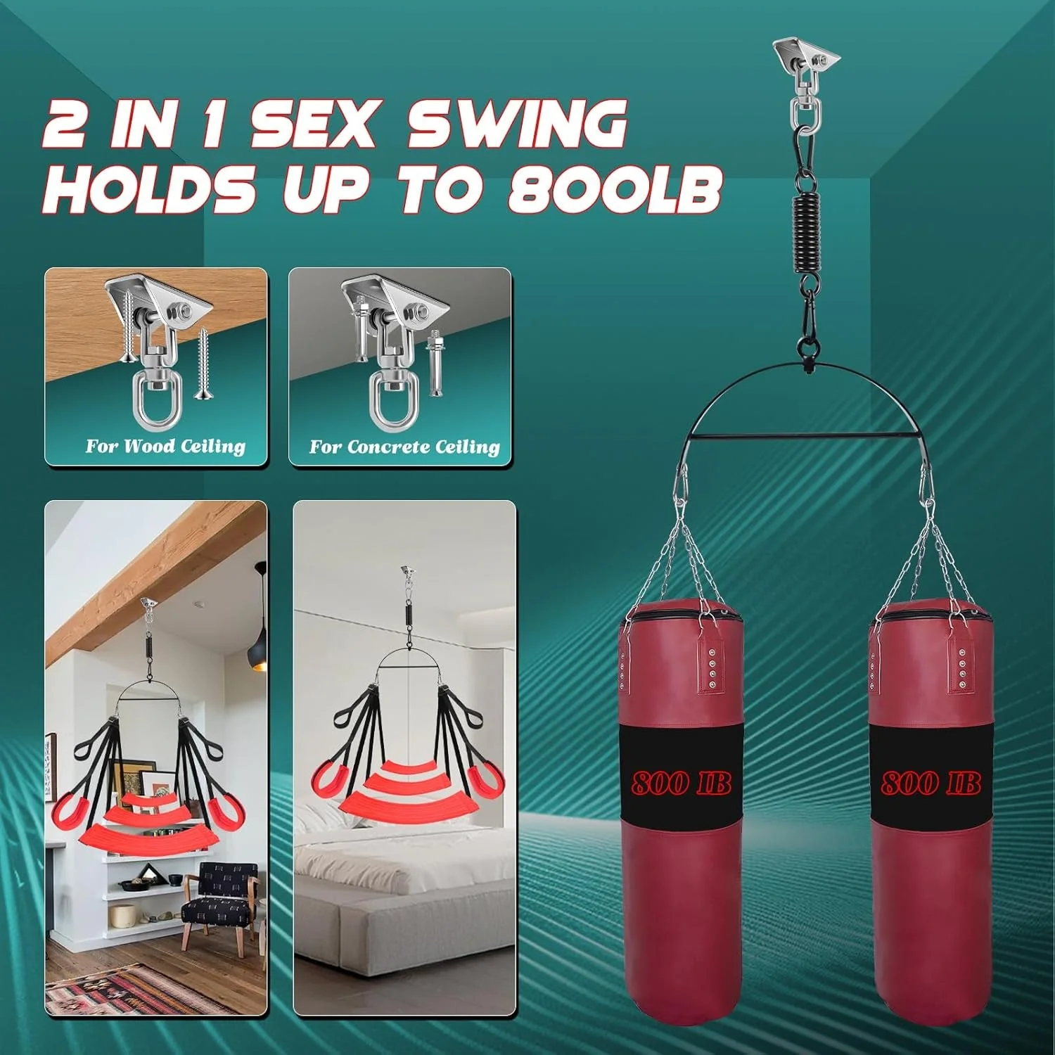 SkyBound 360° Rotating Sex Swing Padded Sling - Image 3
