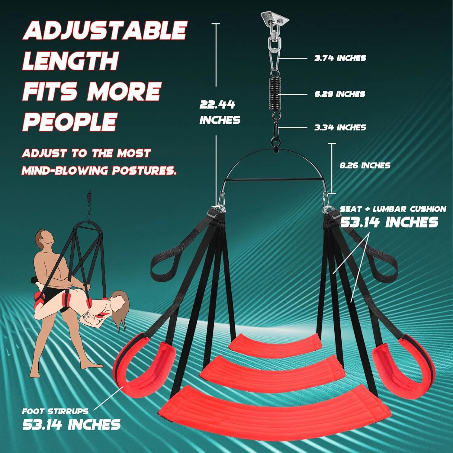 SkyBound 360° Rotating Sex Swing Padded Sling - Image 4