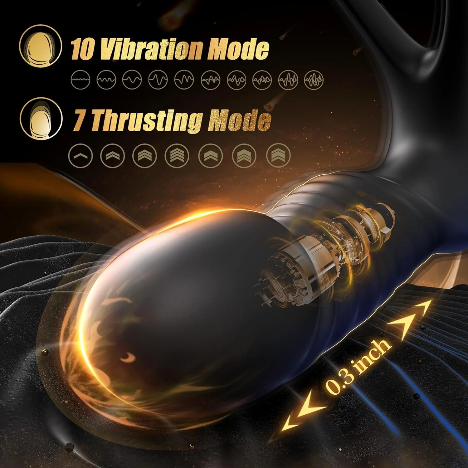 SlateOrbit Thrusting Prostate Massager Cock Ring 7 Modes - Image 2