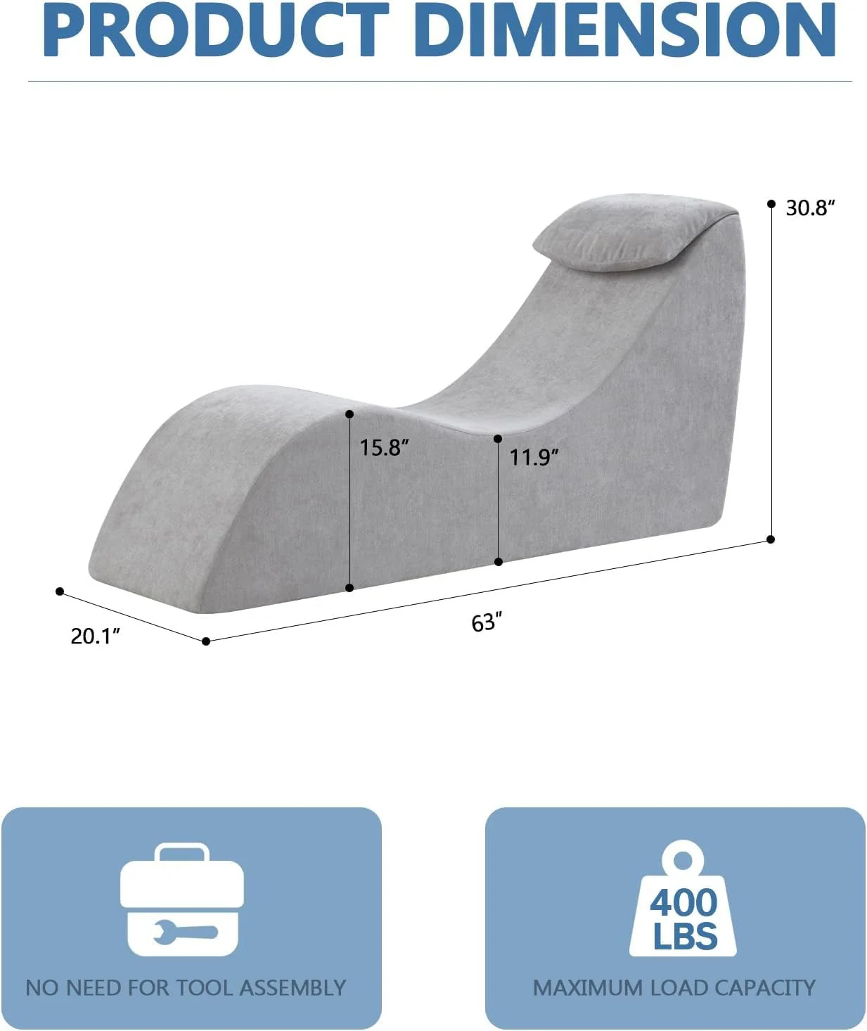 SlateVice Premium Gray Sex Chaise Lounge Chair - Image 2