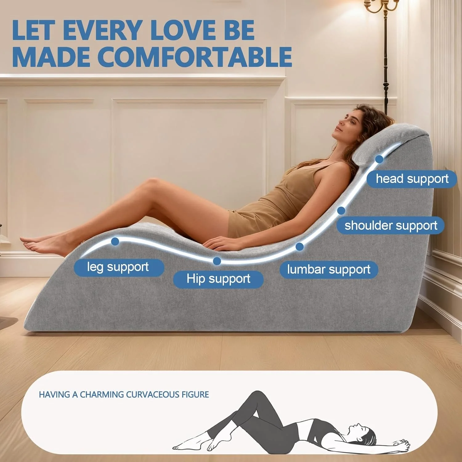 SlateVice Premium Gray Sex Chaise Lounge Chair - Image 3