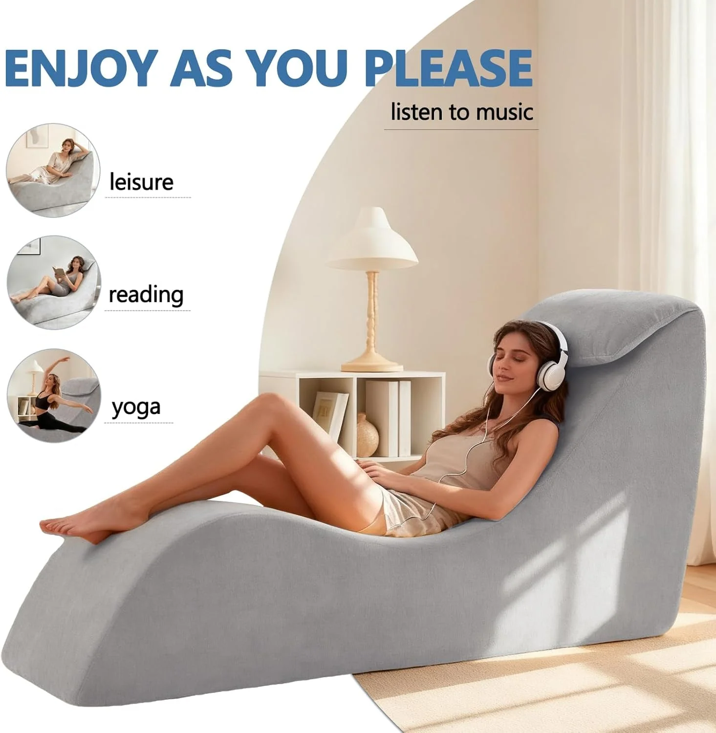 SlateVice Premium Gray Sex Chaise Lounge Chair - Image 4