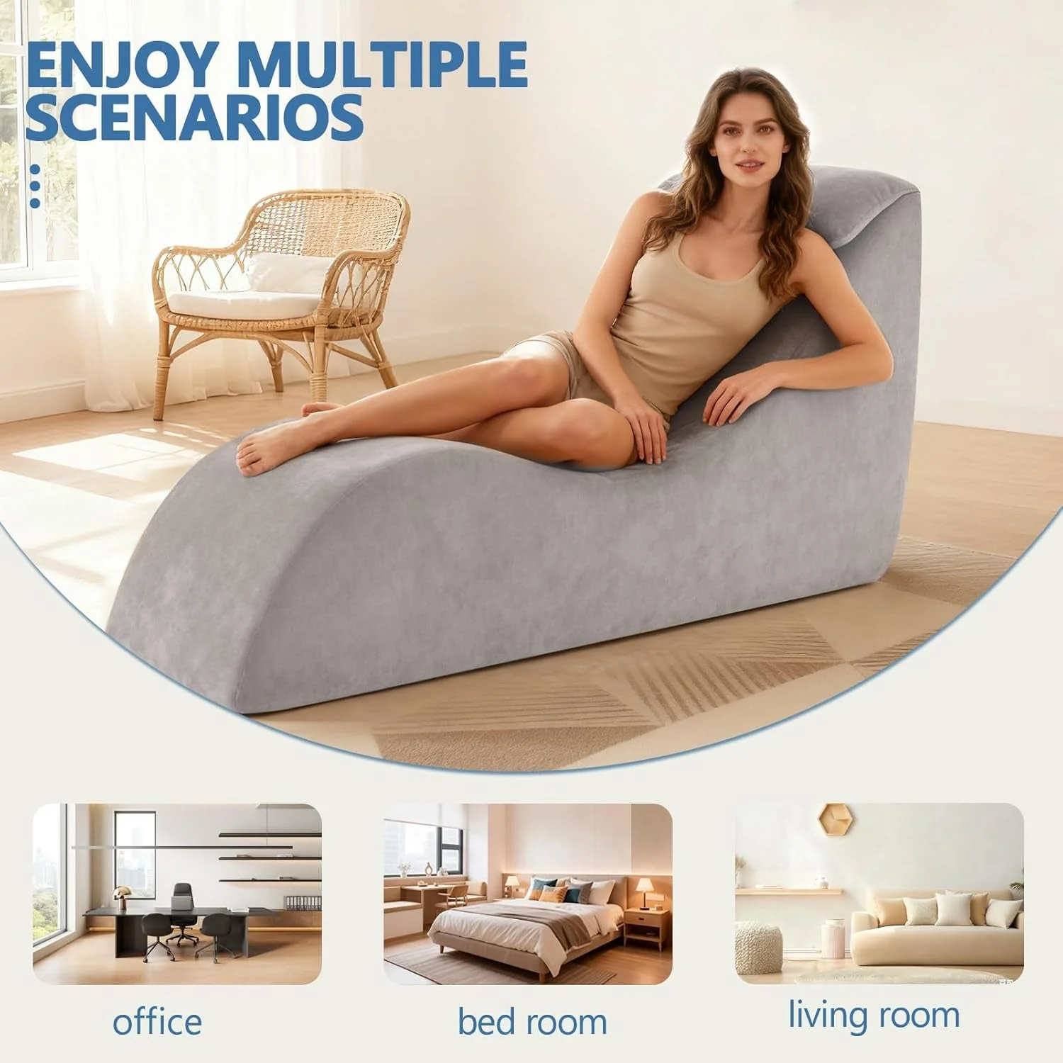 SlateVice Premium Gray Sex Chaise Lounge Chair - Image 6