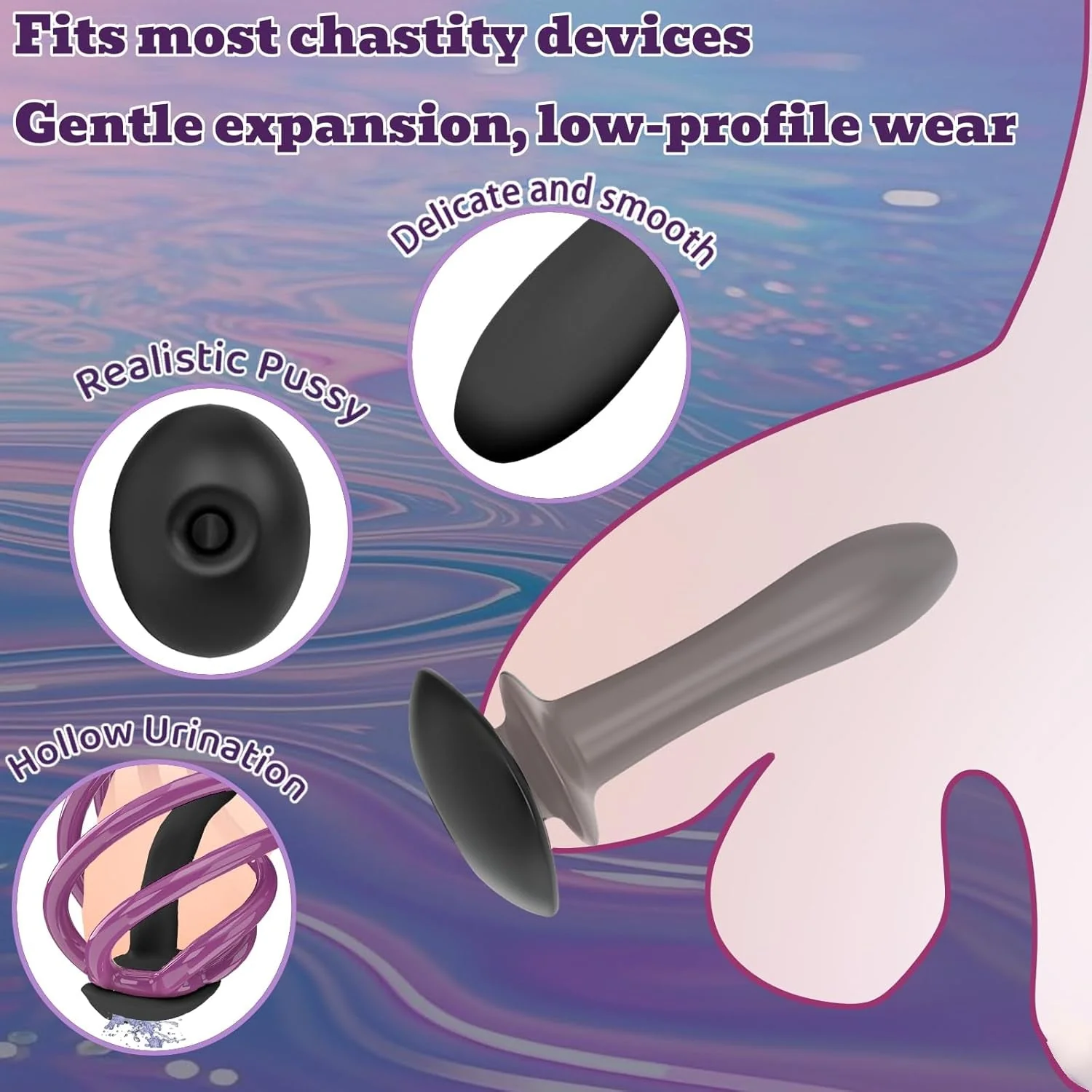 SoftBind Hollow Silicone Urethral Plug Chastity Sound - Image 2