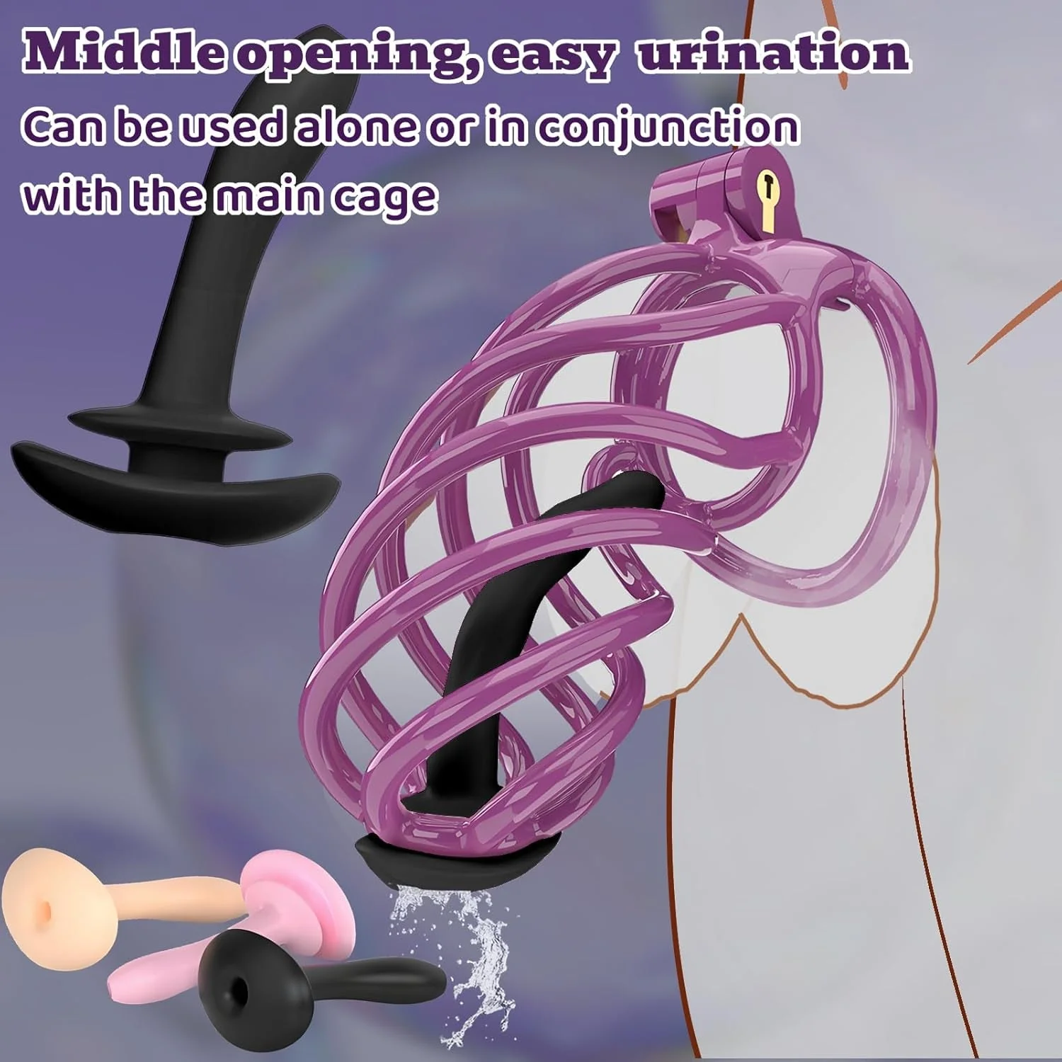 SoftBind Hollow Silicone Urethral Plug Chastity Sound - Image 3