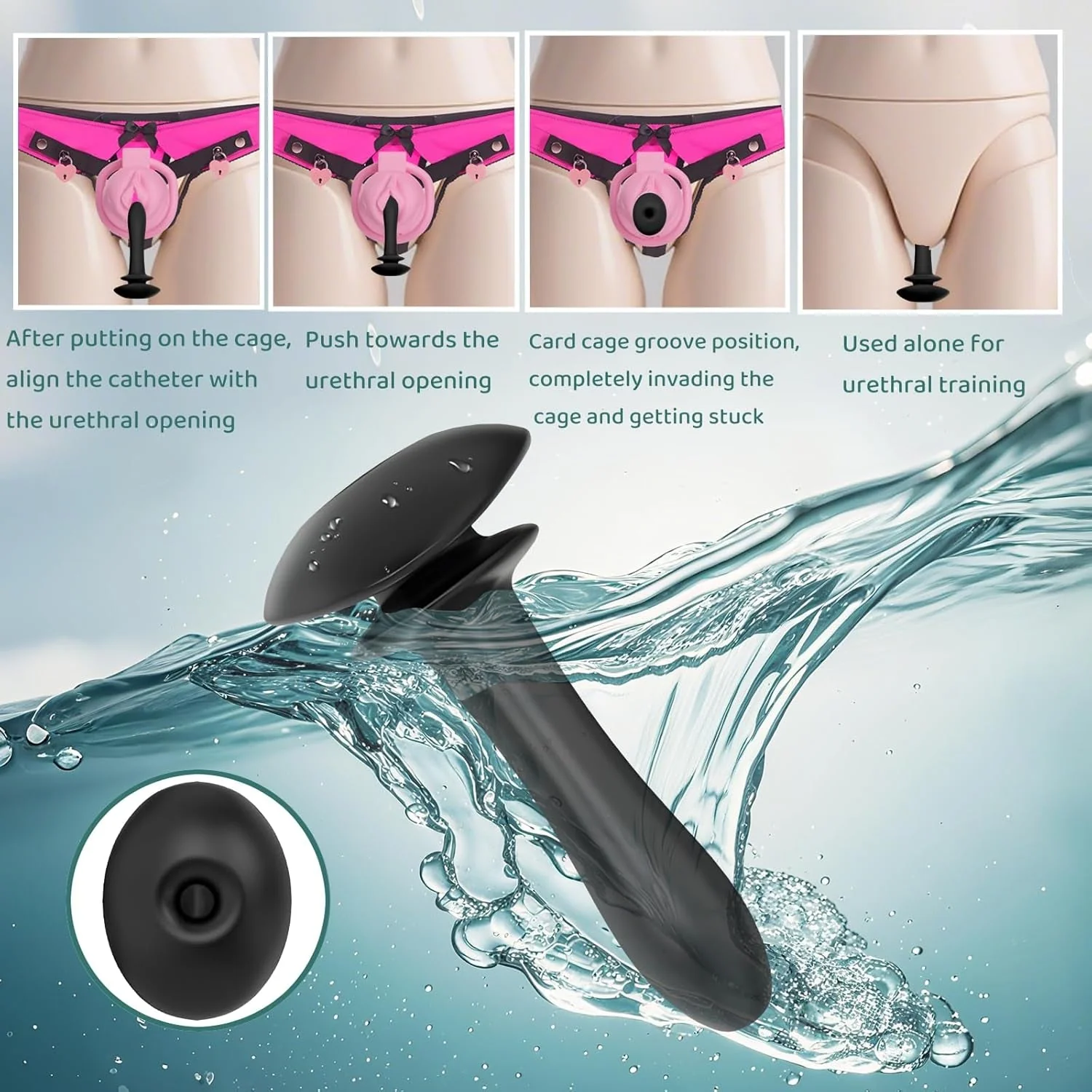 SoftBind Hollow Silicone Urethral Plug Chastity Sound - Image 5