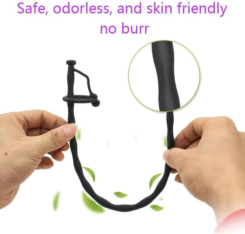 SoftReach Hollow Silicone Urethral Sound with 2 Rings - Image 4