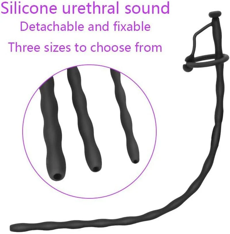 SoftReach Hollow Silicone Urethral Sound with 2 Rings - Image 6