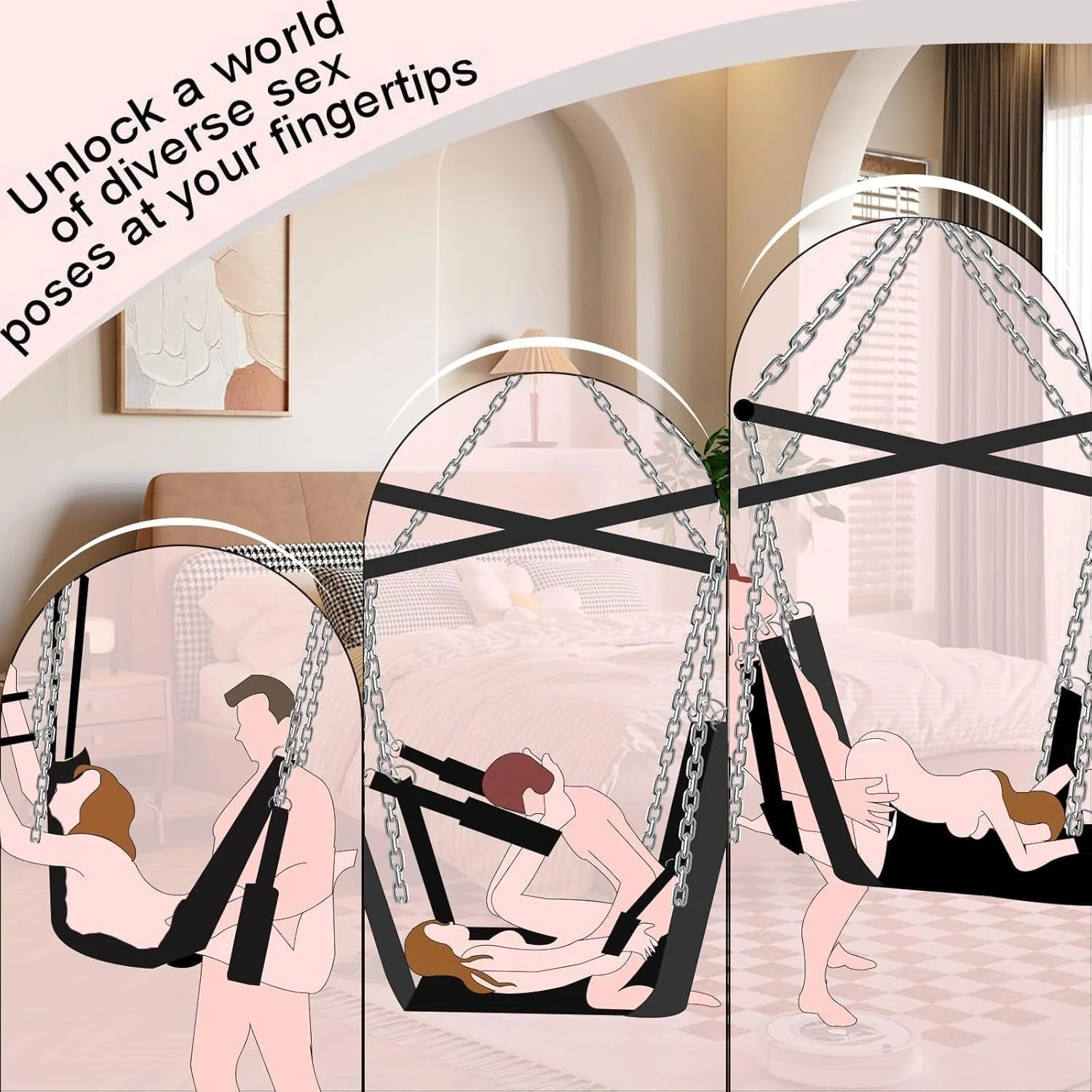 SpinLux 360° Rotating Sex Swing Padded Leather Kit - Image 2