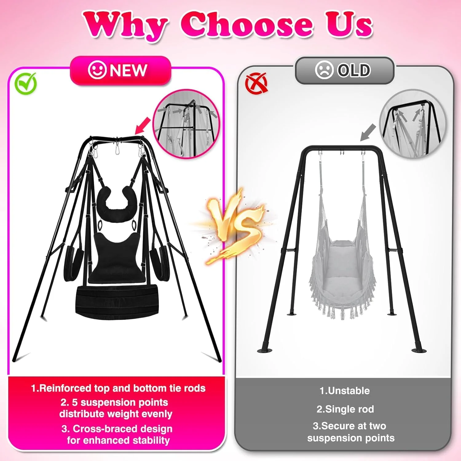 StandFree Freestanding Sex Swing Frame & Sling 800lb - Image 5
