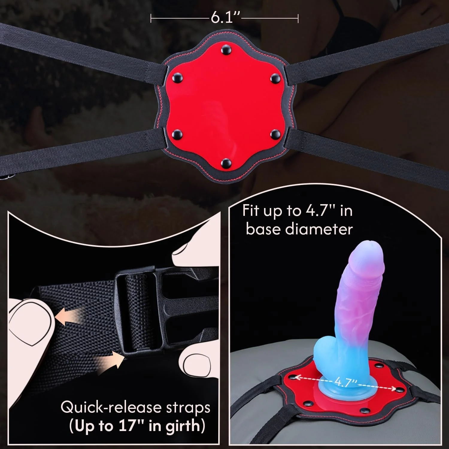 StarLuxe Suction Cup Dildo Saddle - Image 4