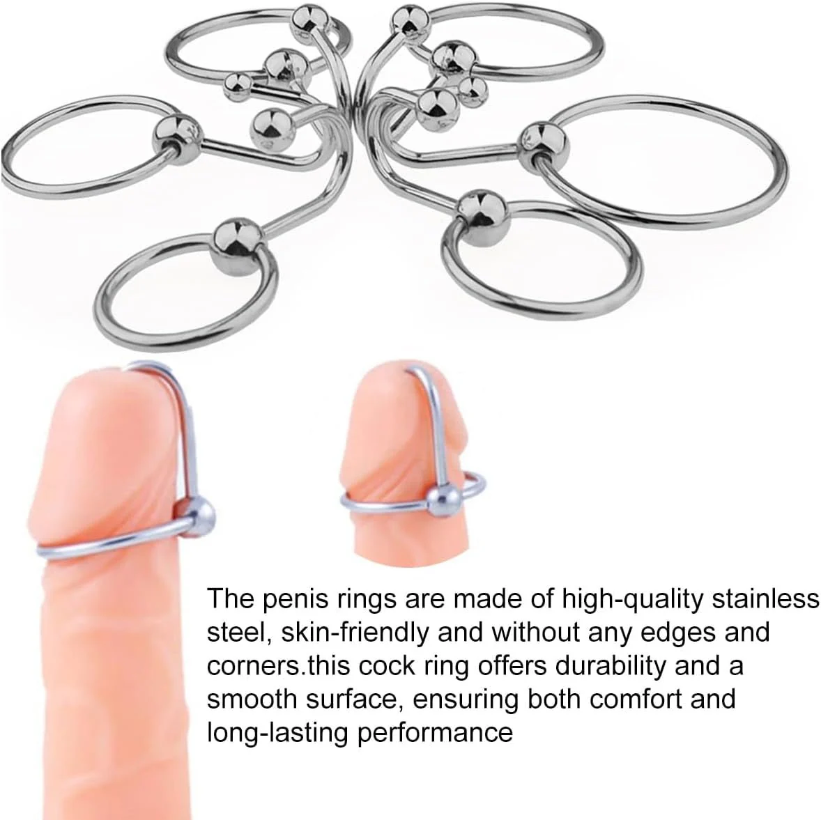 SteelHold Stainless Steel Cock Ring & Urethral Sound - Image 3