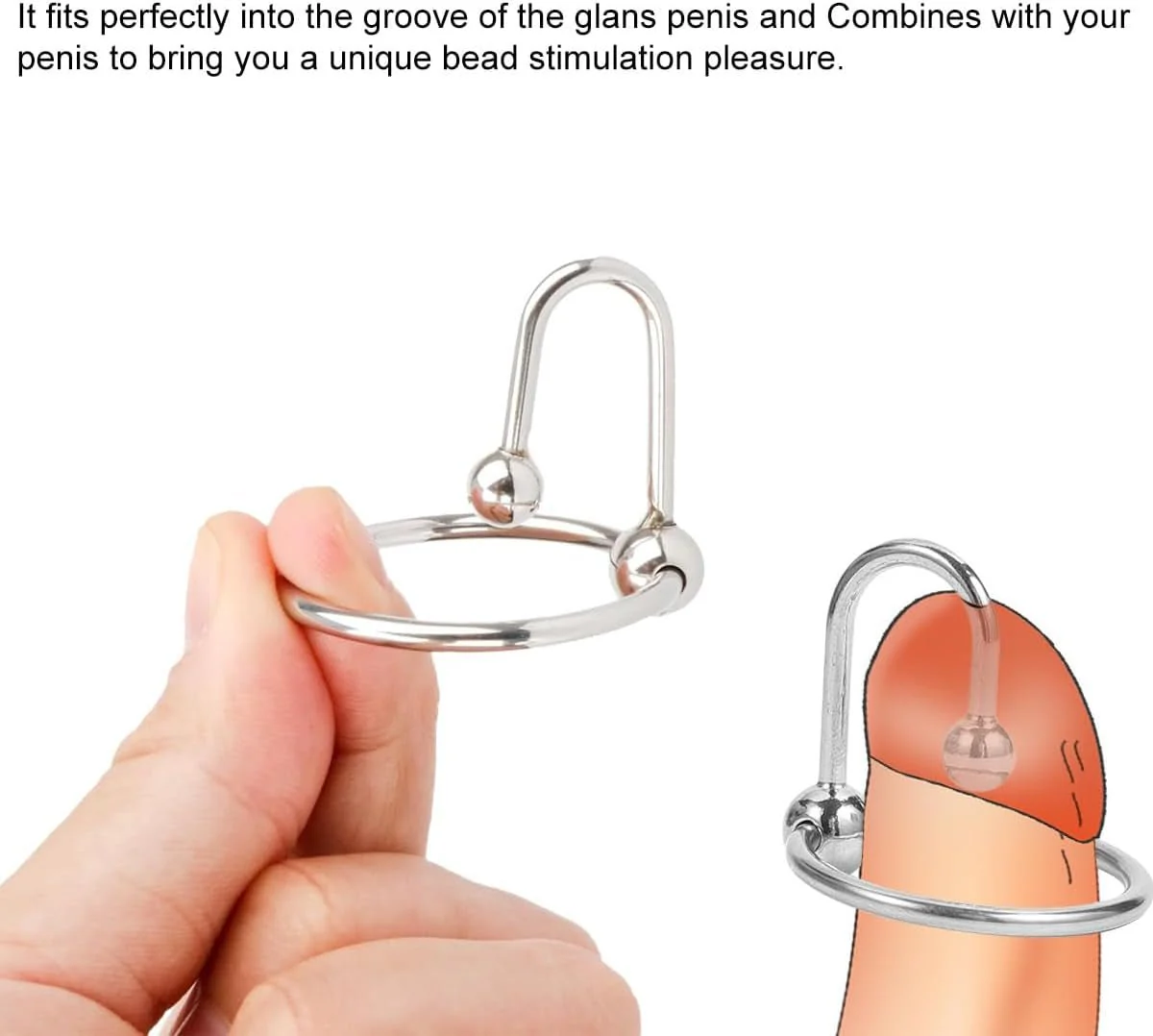 SteelHold Stainless Steel Cock Ring & Urethral Sound - Image 5
