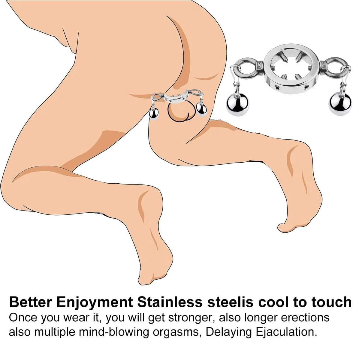 SteelVise Adjustable Stainless Steel CBT Ball Stretcher - Image 3
