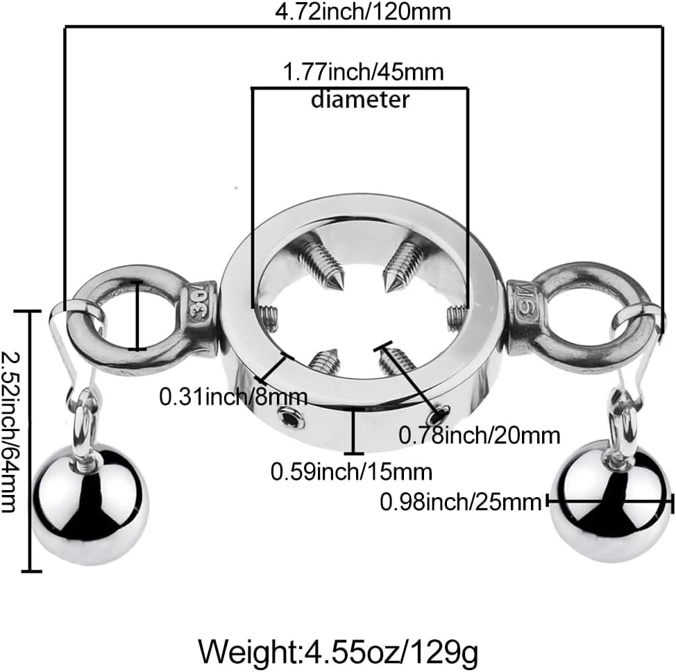 SteelVise Adjustable Stainless Steel CBT Ball Stretcher - Image 5