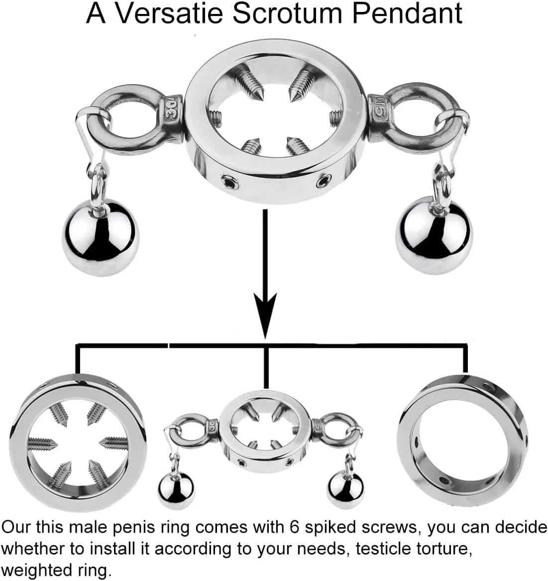 SteelVise Adjustable Stainless Steel CBT Ball Stretcher - Image 7