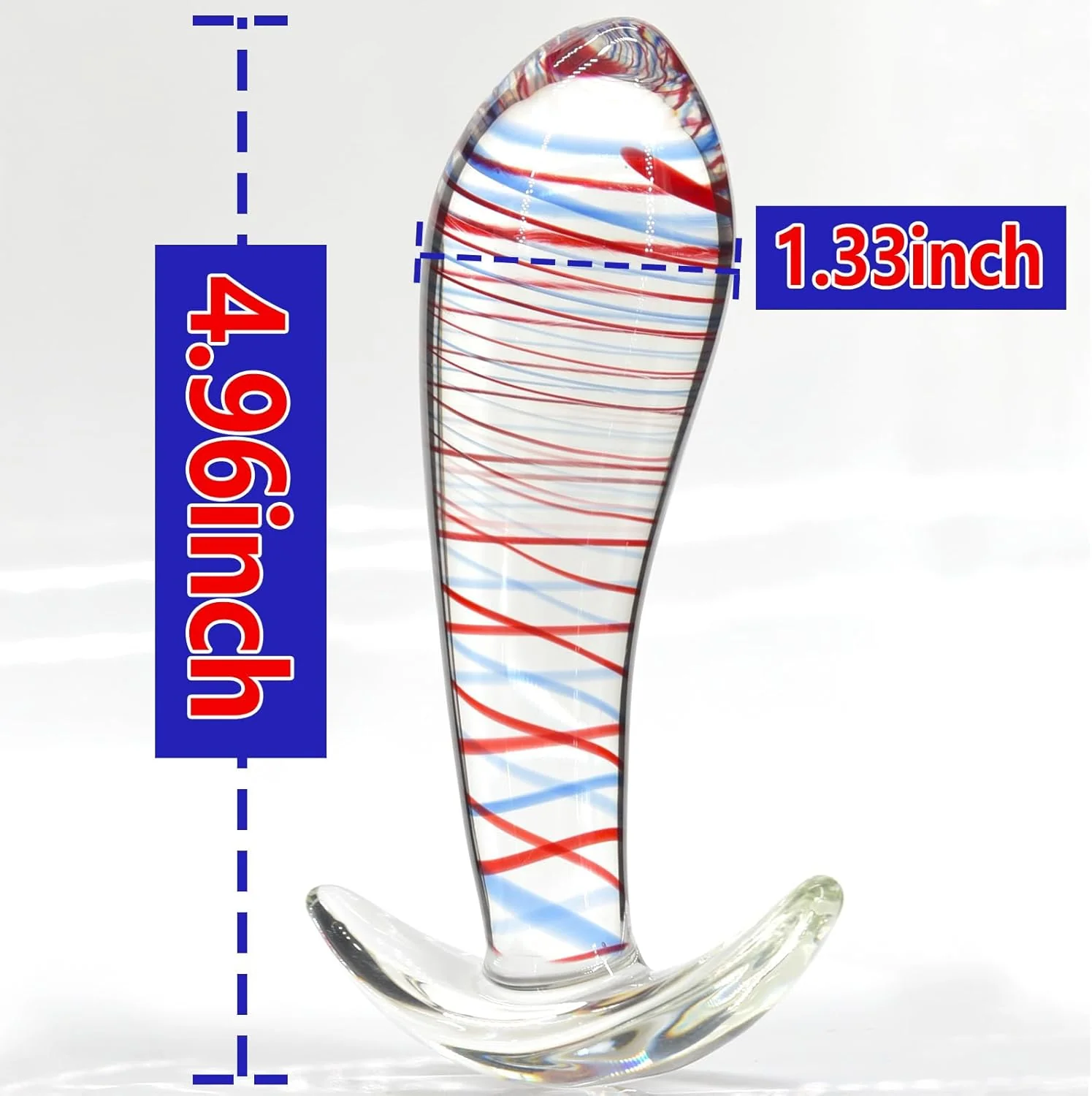 StripeGlow Glass Anal Plug - Image 3