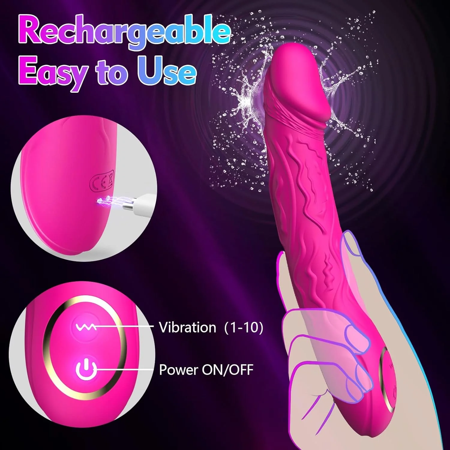 StrokeLuxe Realistic G-Spot Vibrator Dildo - Image 2