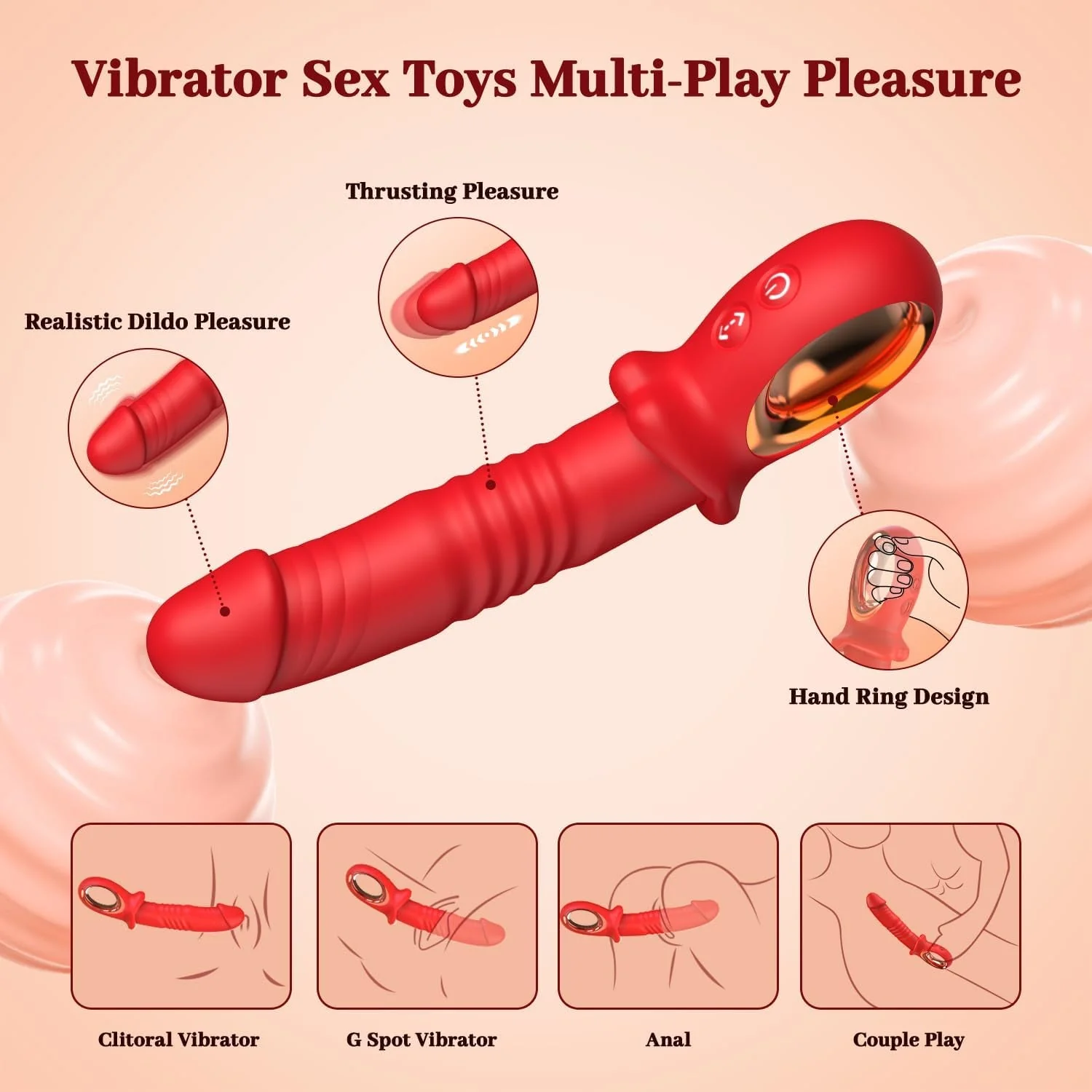 StrokeTempo Thrusting G-Spot Dildo Vibrator - Image 3