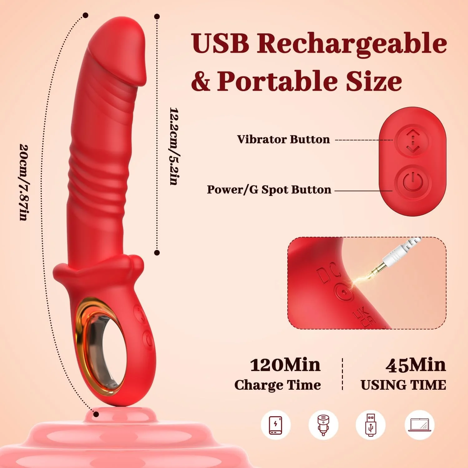StrokeTempo Thrusting G-Spot Dildo Vibrator - Image 6