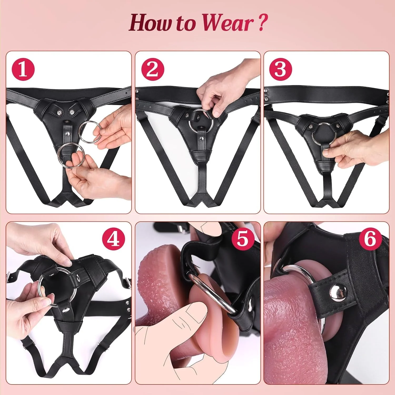 SureFit Remote Vibrating Realistic Strap-On Dildo Set - Image 6