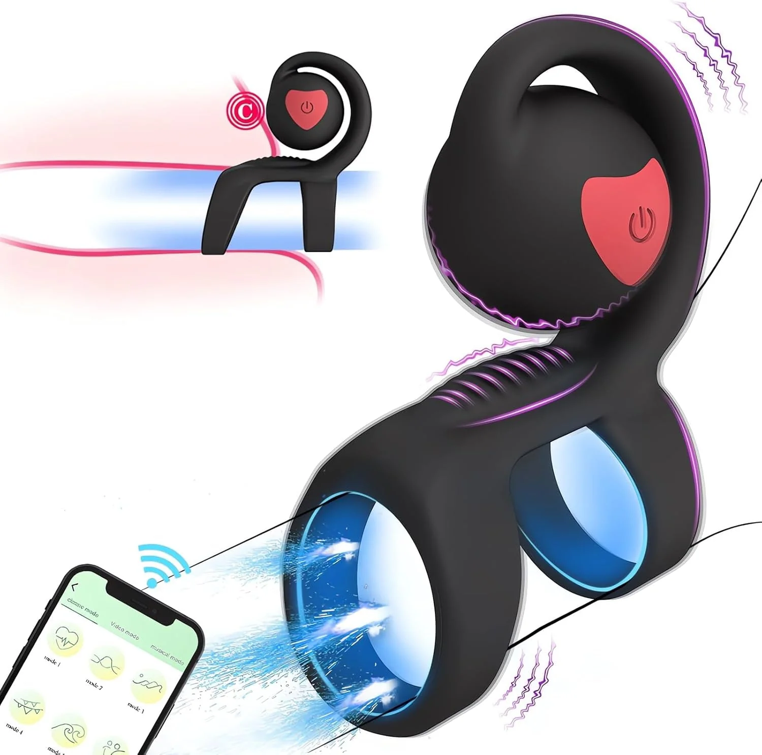SyncSpark App-Controlled Vibrating Cock Ring Clit Stimulator - Image 2