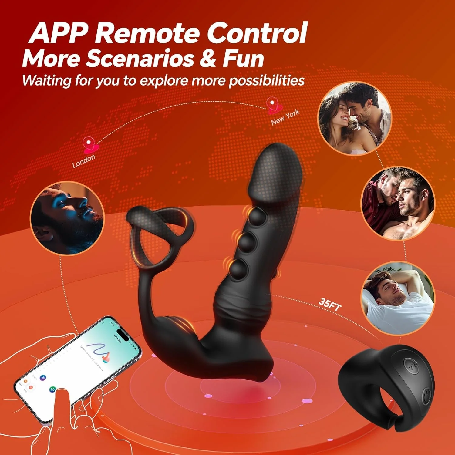 TapPulse App-Controlled Prostate Massager Cock Ring - Image 5