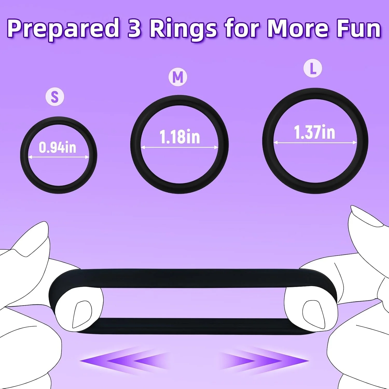 TextureLock 6-Piece Silicone Cock Ring Sleeve Set - Image 7