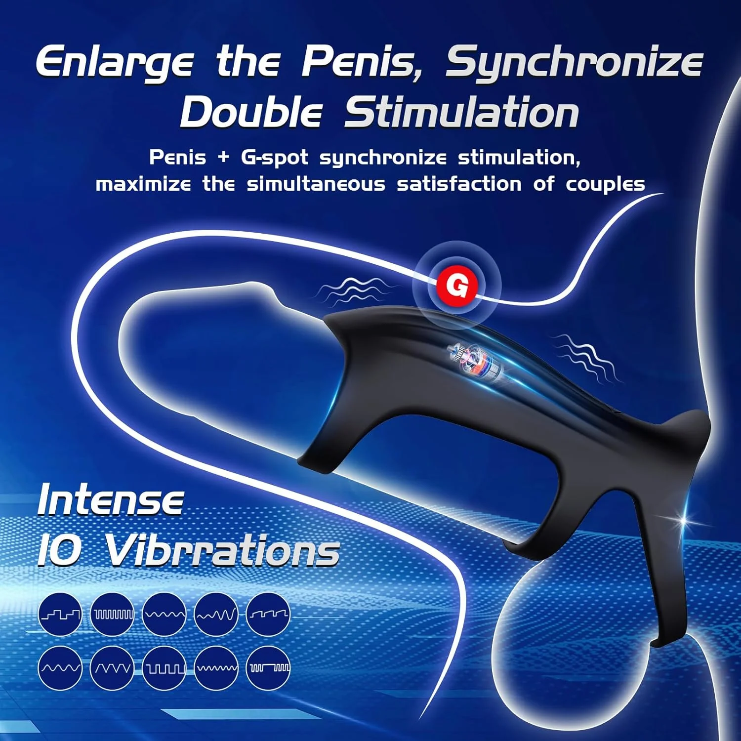 ThickSync Vibrating Penis Sleeve with G-Spot Stimulator - Image 3