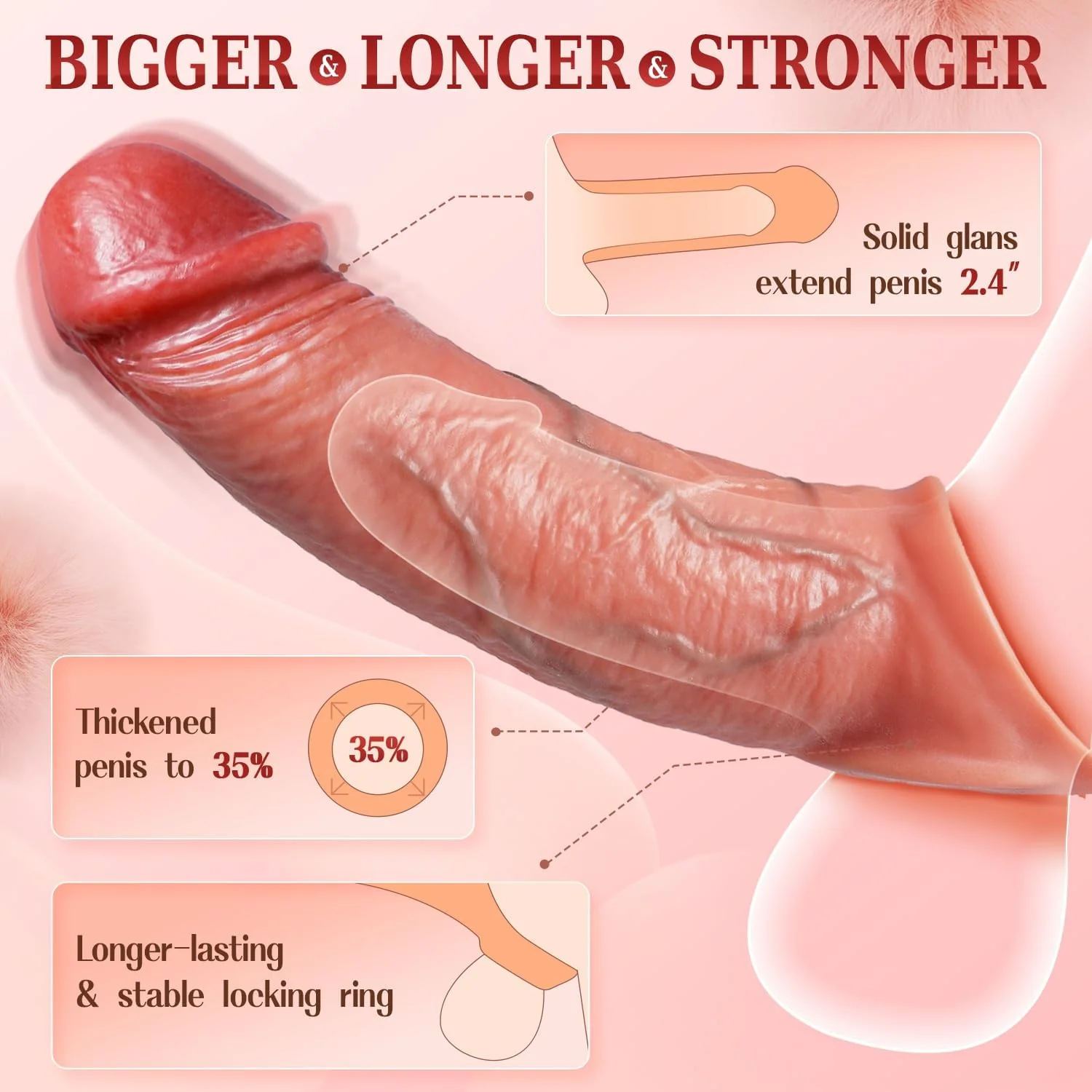 ThickThrill Vibrating Penis Sleeve Extender - Image 4