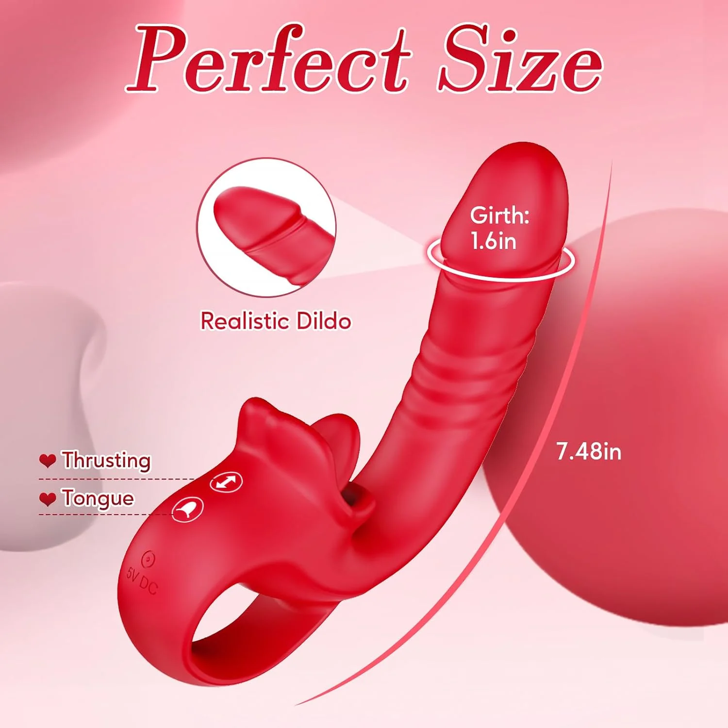 ThronyX Dual-Action Rose Thrusting & Licking Vibrator - Image 4