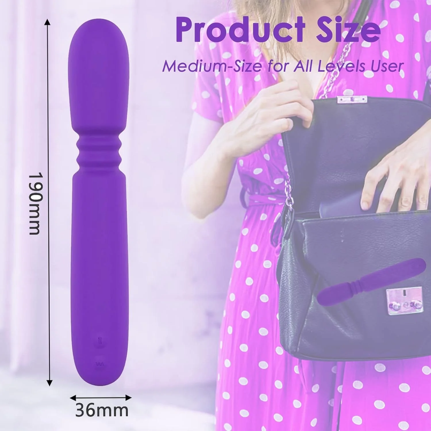 ThrusterLuxe Thrusting Dildo Vibrator Wand, 10 Modes - Image 3