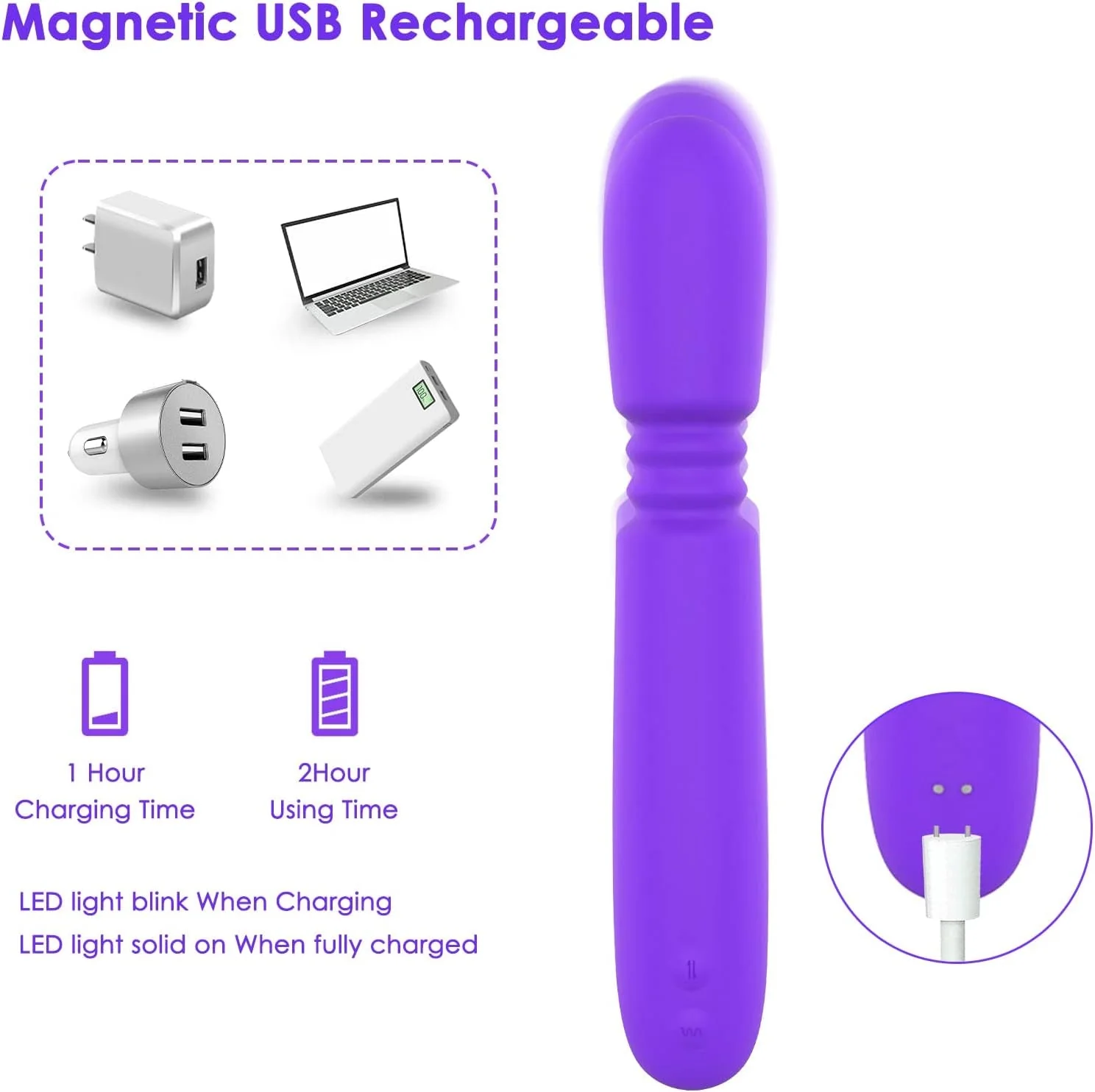 ThrusterLuxe Thrusting Dildo Vibrator Wand, 10 Modes - Image 4